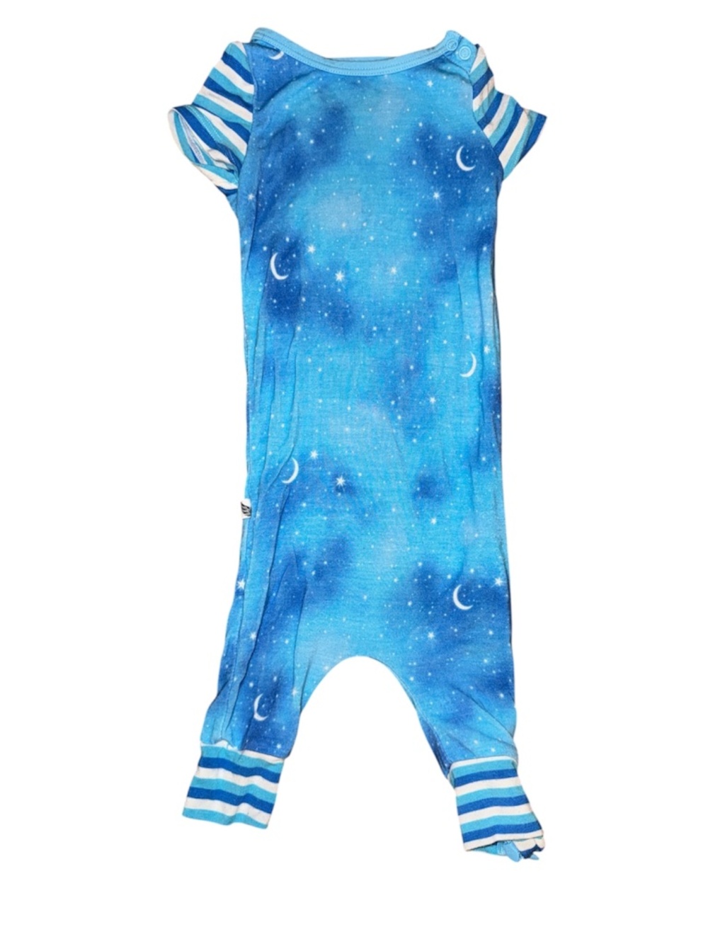 Free Birdees Starry Night-  Stars And Moons- Soft Bamboo Viscose Pj Romper 3-6m